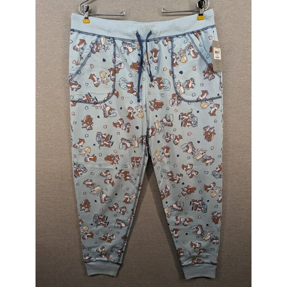 Disney Sleep Pants Size Large Chipmunks Jogger Sleepwear NWT -0324C159 - Picture 3 of 10